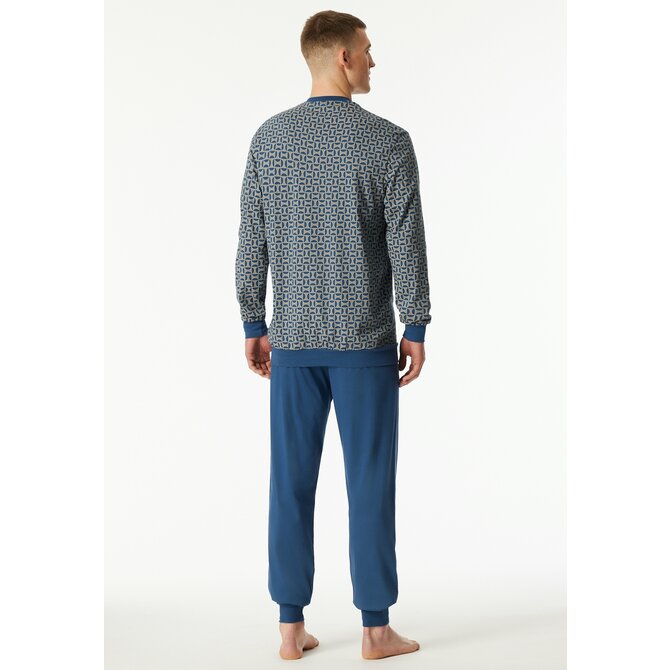 Schiesser Heren Pyjama Long  atlanticblue 181162 54/XL Schiesser Heren Pyjama Long  atlanticblue 181162 54/XL