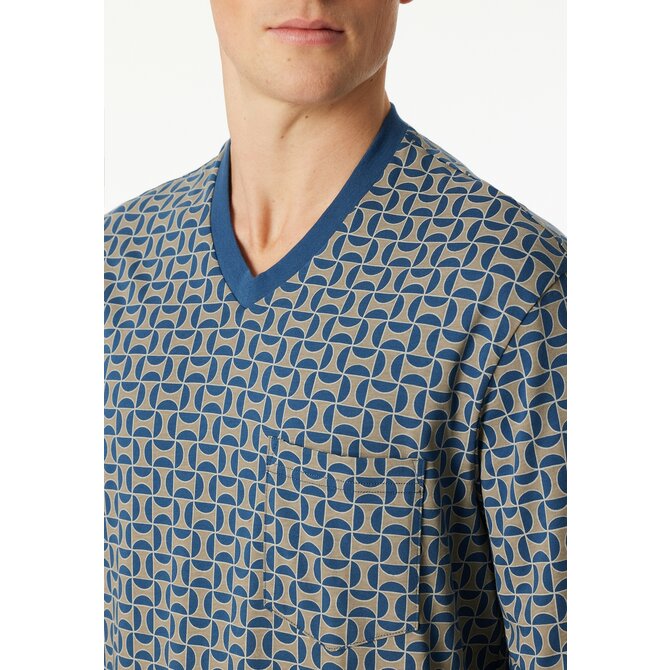 Schiesser Heren Pyjama Long  atlanticblue 181162 50/M Schiesser Heren Pyjama Long  atlanticblue 181162 50/M