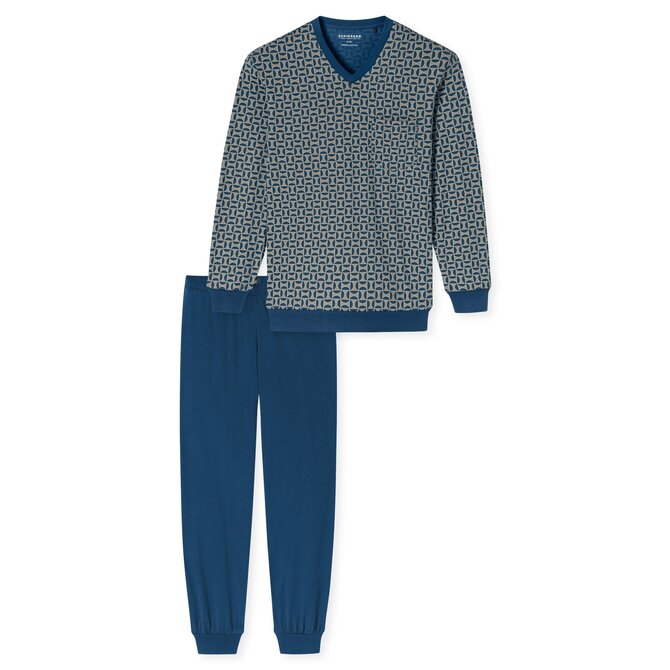 Schiesser Heren Pyjama Long  atlanticblue 181162 50/M Schiesser Heren Pyjama Long  atlanticblue 181162 50/M