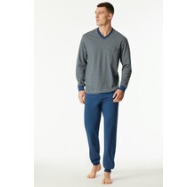 Schiesser Heren Pyjama Long  atlanticblue 181162 48/S