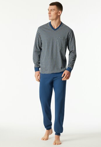 Schiesser Schiesser Heren Pyjama Long atlanticblue 181162 48/S afbeelding