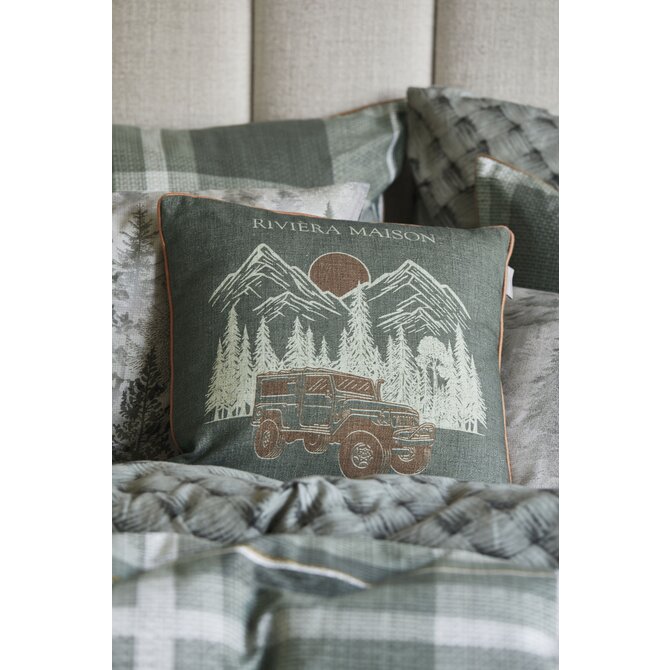 Rivièra Maison Roadtrip Cushion Groen 45x45 cm Rivièra Maison Roadtrip Cushion Groen 45x45 cm