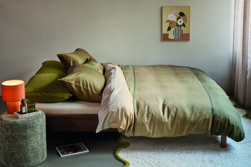 Beddinghouse Beddinghouse Dekbedovertrek Carter Groen 200x200/220 cm afbeelding