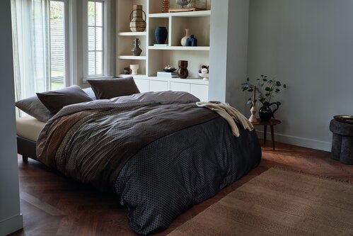 Beddinghouse Beddinghouse Dekbedovertrek Carter Bruin 140x200/220 cm afbeelding