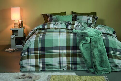 Beddinghouse Beddinghouse Dekbedovertrek Vernon Groen 140x200/220 cm afbeelding