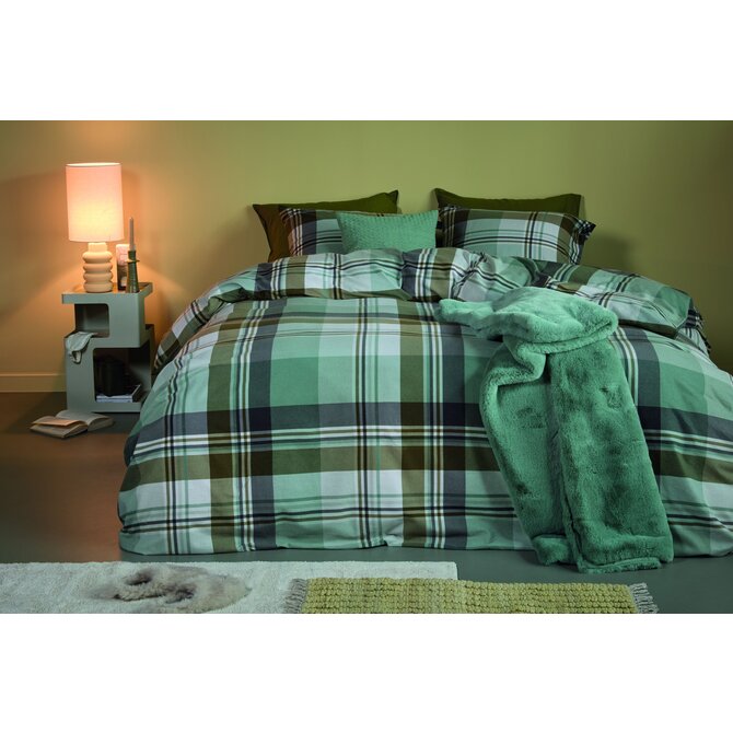 Beddinghouse Dekbedovertrek Vernon Groen 200x200/220 cm