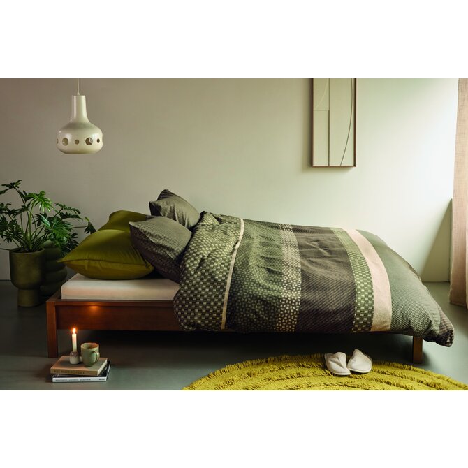 Beddinghouse Dekbedovertrek Fera Groen 200x200/220 cm