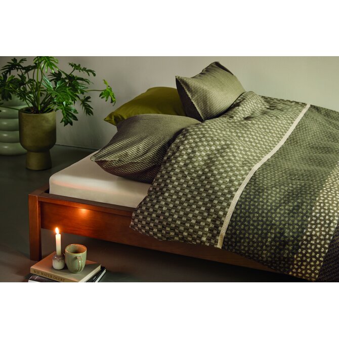 Beddinghouse Dekbedovertrek Fera Groen 200x200/220 cm