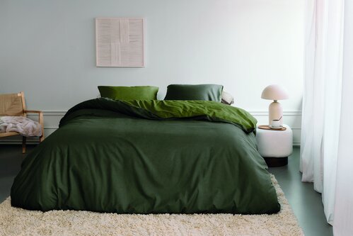 Beddinghouse Beddinghouse Dekbedovertrek Warm Groen 240x200/220 cm afbeelding