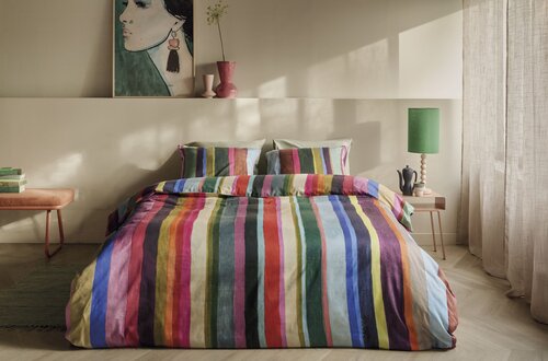 Oilily Oilily Dekbedovertrek Fiesta Lines Multi 240x200/220 cm afbeelding