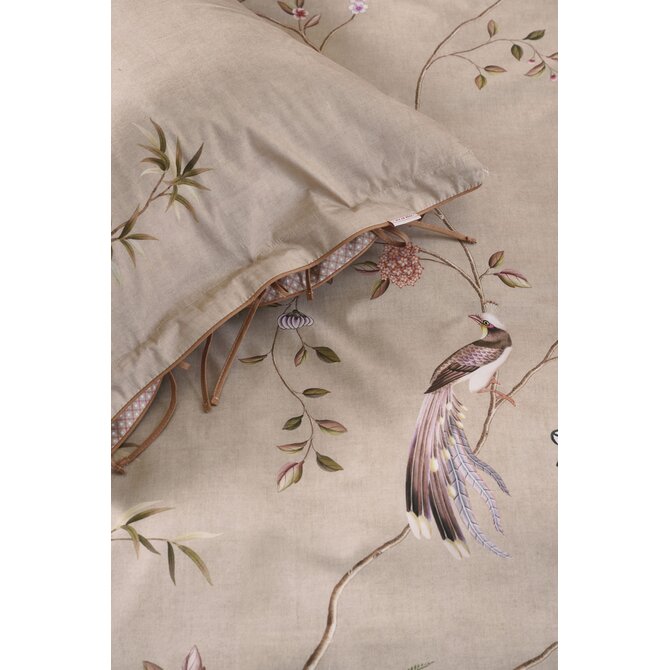 Pip Studio Dekbedovertrek Bamboo Blossom Khaki 200x200/220 cm