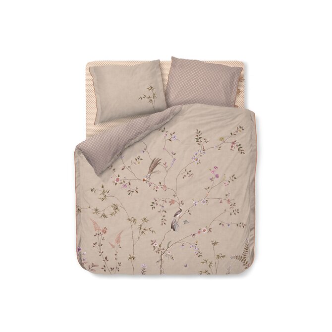 Pip Studio Bamboo Blossom dekbedovertrek 200x200/220 Khaki