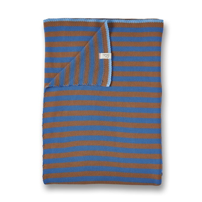 Pip Studio  Bonsoir Stripe Throw Blauw 130x170 cm