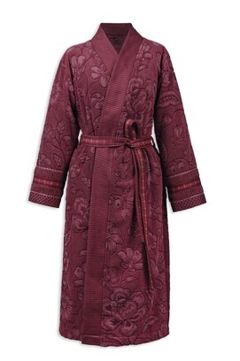 Pip Studio  Jasmin Jacquard Bathrobe Donker roze L