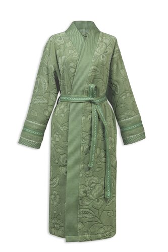 Pip Studio Pip Studio Jasmin Jacquard Bathrobe Groen S afbeelding