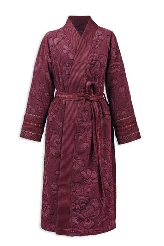 Pip Studio Pip Studio Jasmin Jacquard Bathrobe Donker roze XXL afbeelding