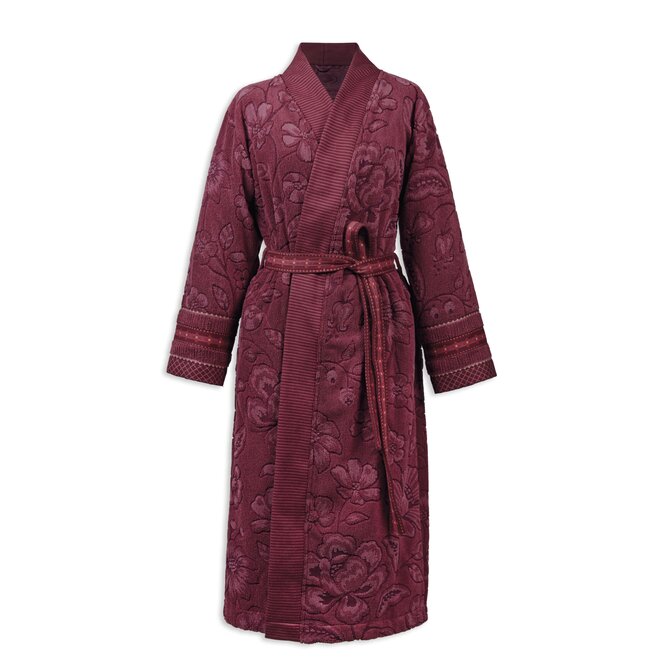 Pip Studio  Jasmin Jacquard Bathrobe Donker roze XXL