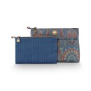 Pip Studio Pip Studio Caryn Cosmetic Bags Combi Jabali Blue 26x7.5x18cm/22x1x13cm