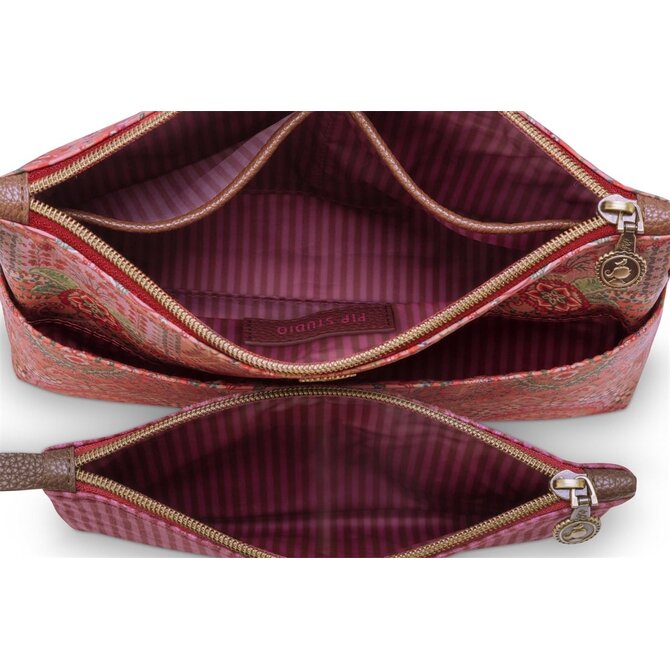 Pip Studio Caryn Cosmetic Bags Combi Jabali Red 26x7.5x18cm/22x1x13cm