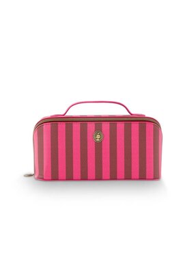 Pip Studio Cyrille Cosmetic Bag Medium Stripe Pink 23.5x11x5x22cm