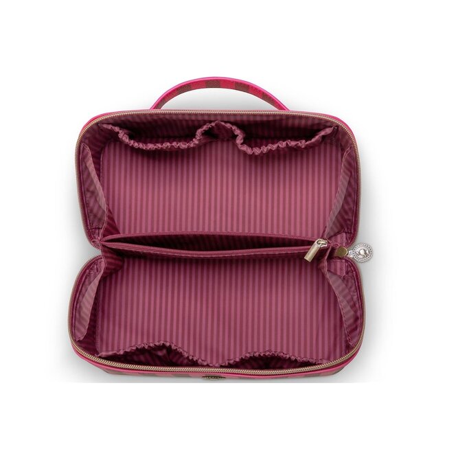 Pip Studio Cyrille Cosmetic Bag Medium Stripe Pink 23.5x11x5x22cm