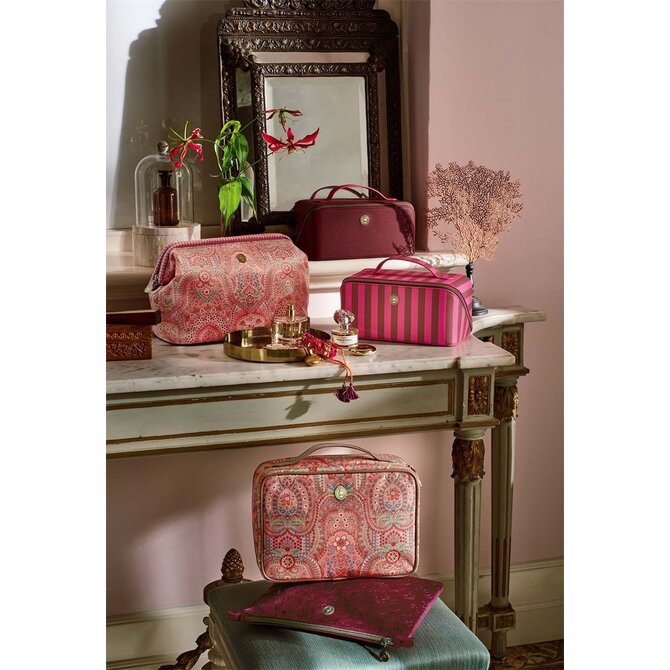 Pip Studio Cyrille Cosmetic Bag Medium Stripe Pink 23.5x11x5x22cm