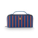 Pip Studio Pip Studio Cyrille Cosmetic Bag Medium Stripe Blue 23.5x11x5x22cm