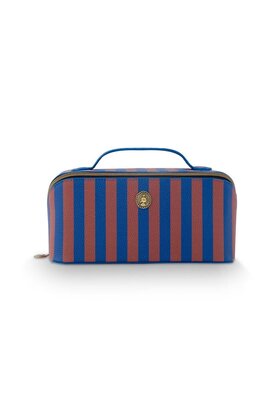 Pip Studio Cyrille Cosmetic Bag Medium Stripe Blue 23.5x11x5x22cm