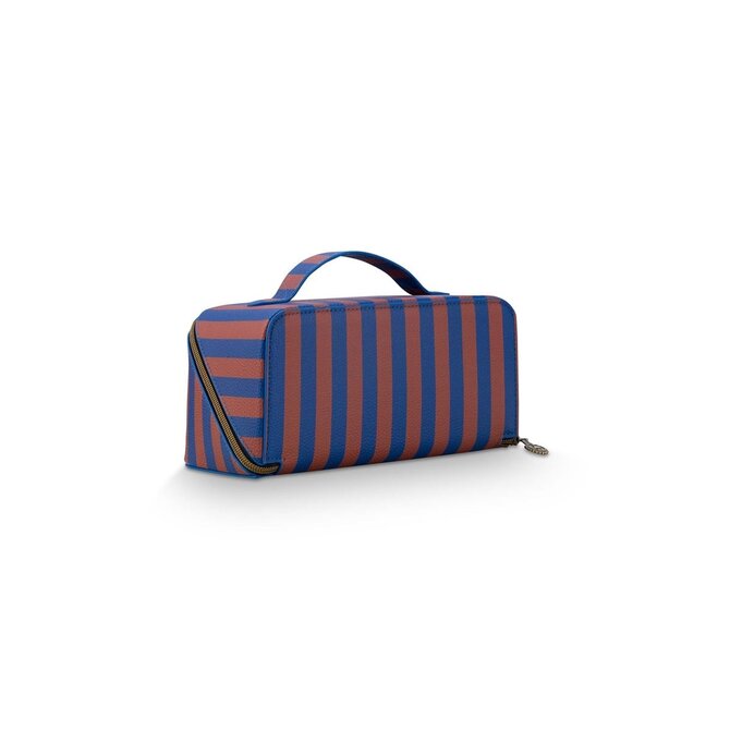 Pip Studio Cyrille Cosmetic Bag Medium Stripe Blue 23.5x11x5x22cm