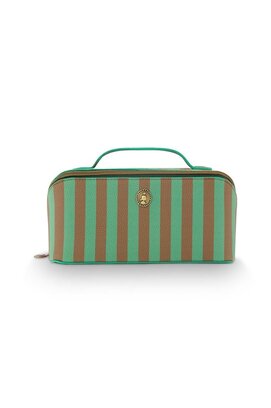 Pip Studio Cyrille Cosmetic Bag Medium Stripe Green 23.5x11x5x22cm