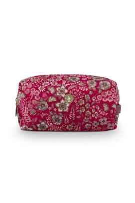 Pip Studio Coco Cosmetic Bag Medium Quilted Daisy Dreams Red 21.5x10x10.5cm