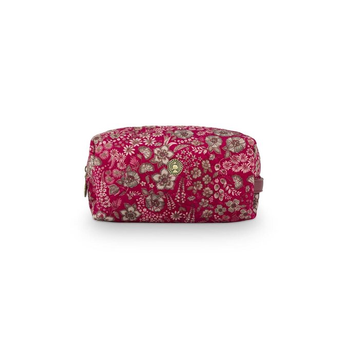 Pip Studio Coco Cosmetic Bag Medium Quilted Daisy Dreams Red 21.5x10x10.5cm