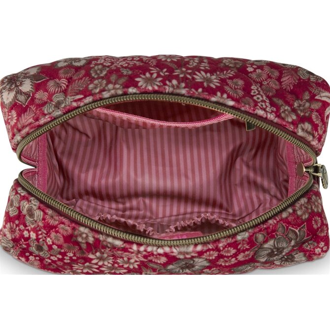 Pip Studio Coco Cosmetic Bag Medium Quilted Daisy Dreams Red 21.5x10x10.5cm