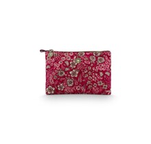 Pip Studio Charly Cosmetic Flat Pouch Medium Quilted Daisy Dreams Red 24x1x15.5cm