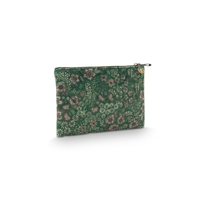Pip Studio Charly Cosmetic Flat Pouch Medium Quilted Daisy Dreams Green 24x1x15.5cm