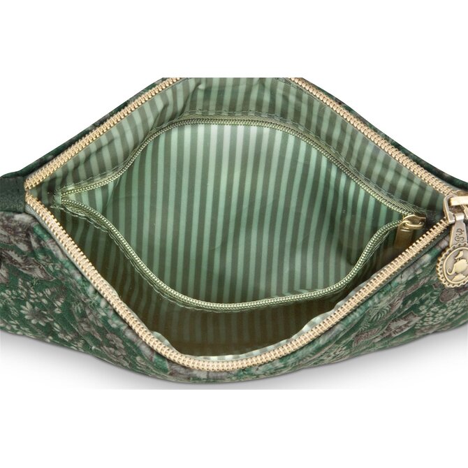 Pip Studio Charly Cosmetic Flat Pouch Medium Quilted Daisy Dreams Green 24x1x15.5cm
