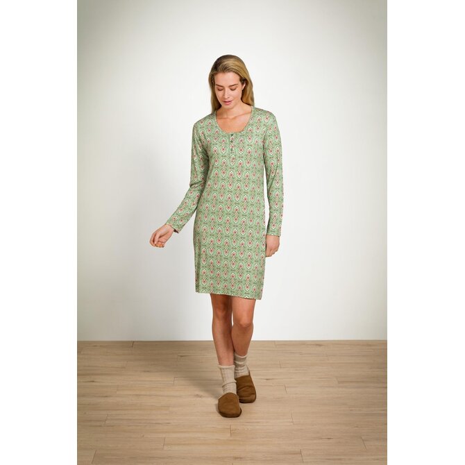 Pip Studio Desiree Long Sleeve Nightdress Jabalini Light Green XXL