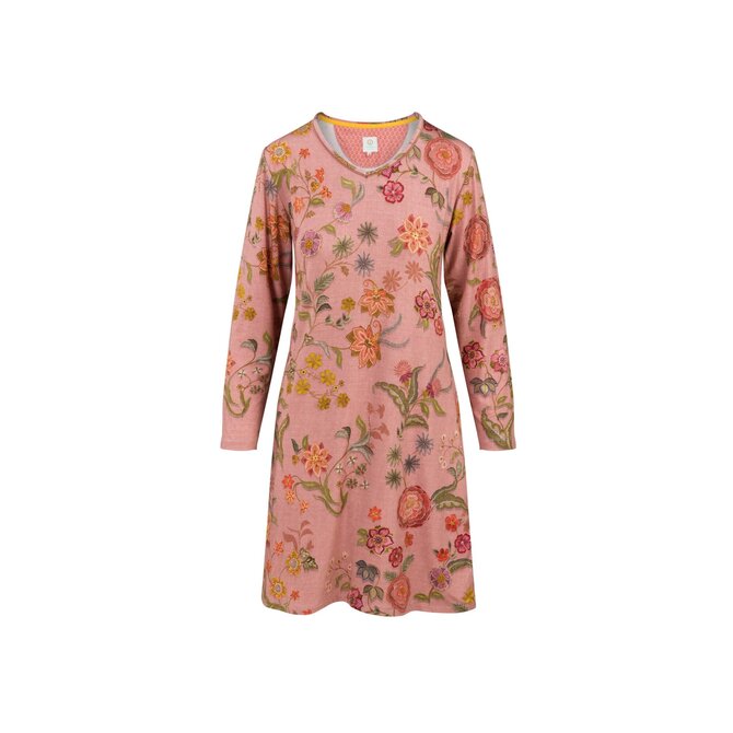 Pip Studio Dana Long Sleeve Nightdress Coco Flower Coral S