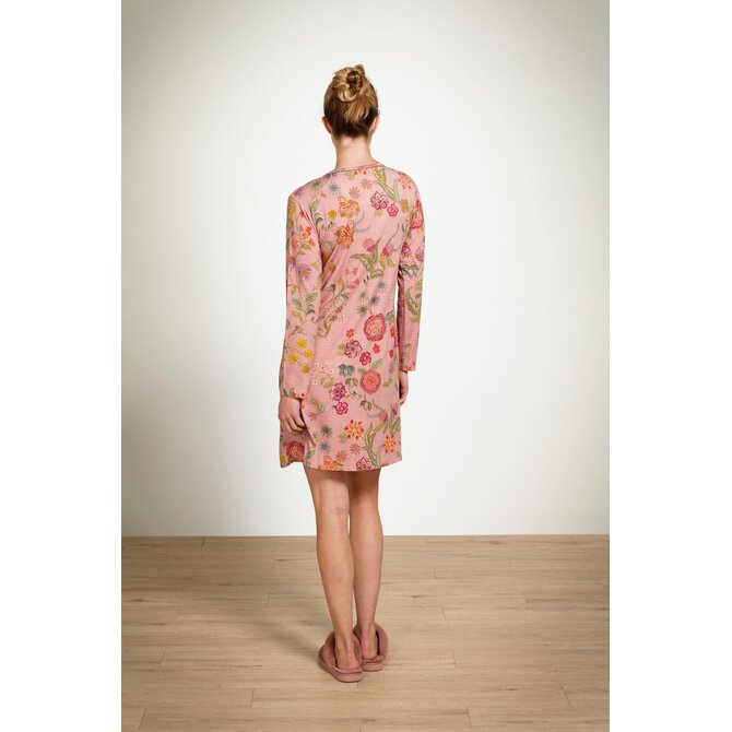 Pip Studio Dana Long Sleeve Nightdress Coco Flower Coral L