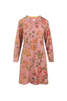 Pip Studio Dana Long Sleeve Nightdress Coco Flower Coral XL