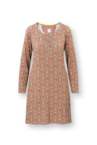 Pip Studio Pip Studio Desiree Long Sleeve Nightdress Jabalini Pink L afbeelding