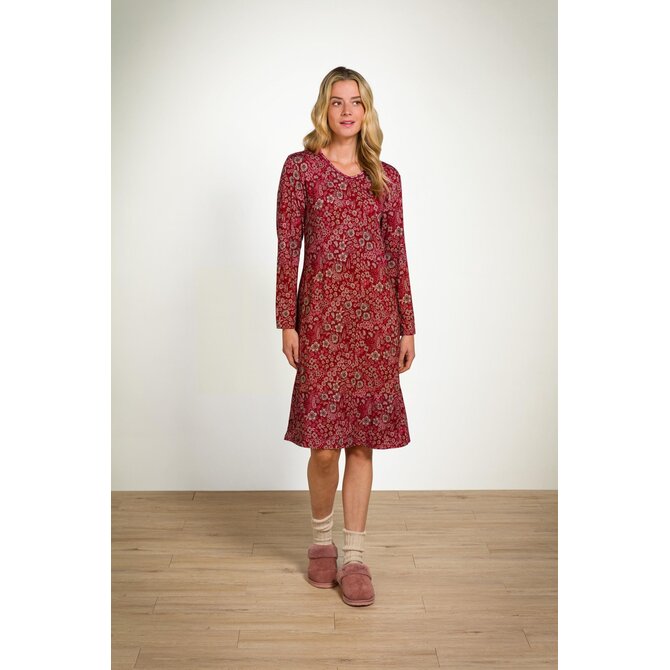 Pip Studio Danai Long Sleeve Nightdress Daisy Dreams Red L