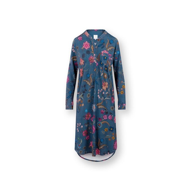 Pip Studio Diogo Long Sleeve Nightdress Coco Flower Blue M