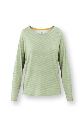 Pip Studio Tina Long Sleeve Top Thousand Leaves Light Green M