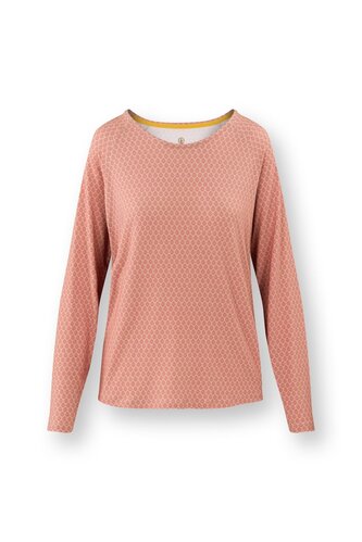 Pip Studio Pip Studio Tina Long Sleeve Top Thousand Leaves Pink L afbeelding