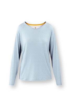 Pip Studio Tina Long Sleeve Top Thousand Leaves Light Blue XL