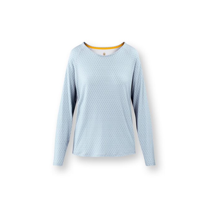 Pip Studio Tina Long Sleeve Top Thousand Leaves Light Blue XL