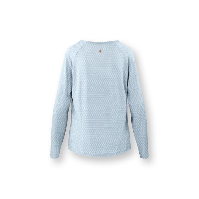 Pip Studio Tina Long Sleeve Top Thousand Leaves Light Blue XL