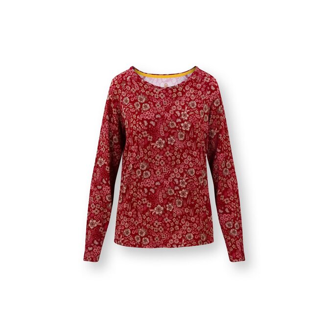 Pip Studio Tina Long Sleeve Top Daisy Dreams Red XL