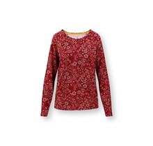 Pip Studio Tina Long Sleeve Top Daisy Dreams Red M